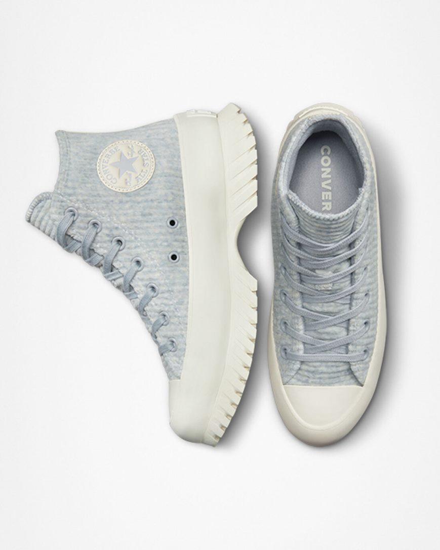 Dámské Boty Vysoké Converse Chuck Taylor All Star Lugged 2.0 Velour Blankyt | CZ HIAJ34